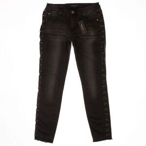 Romeo Juliet Jeans Womens Size M Black Charcoal Skinny Stretch Measures 28 x 27